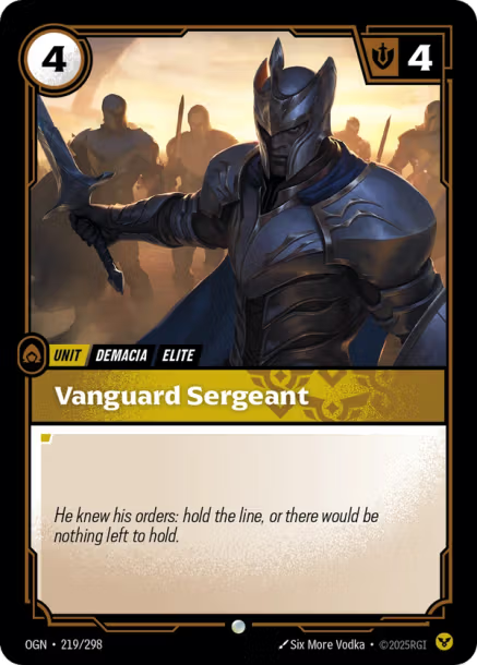 Vanguard Sergeant Origins