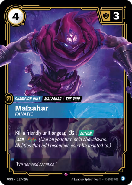 Malzahar, Fanatic Origins