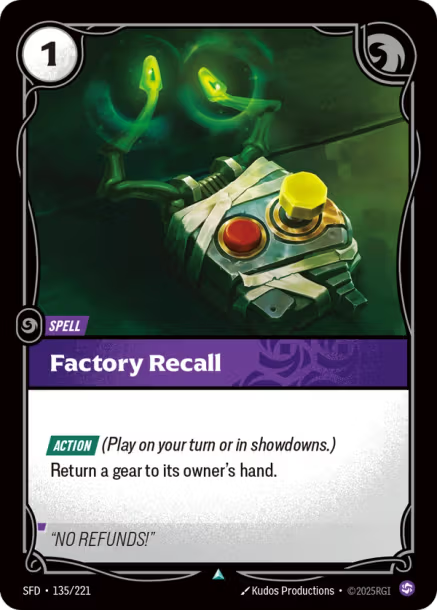 Factory Recall Spiritforged