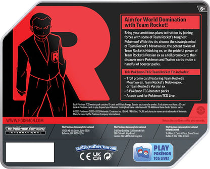 Pokémon TCG: Mewtwo EX Team Rocket Tin Sealed