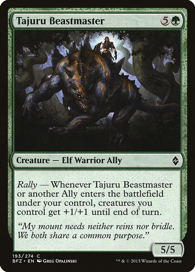 Tajuru Beastmaster Battle for Zendikar