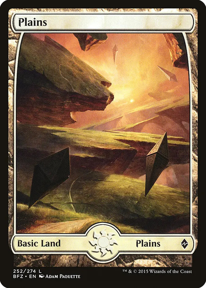 Plains (252) Full Art Battle for Zendikar