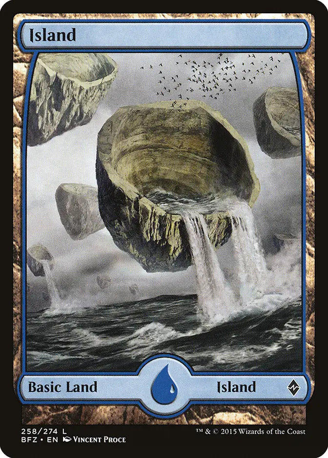 Island (258) Full Art Battle for Zendikar