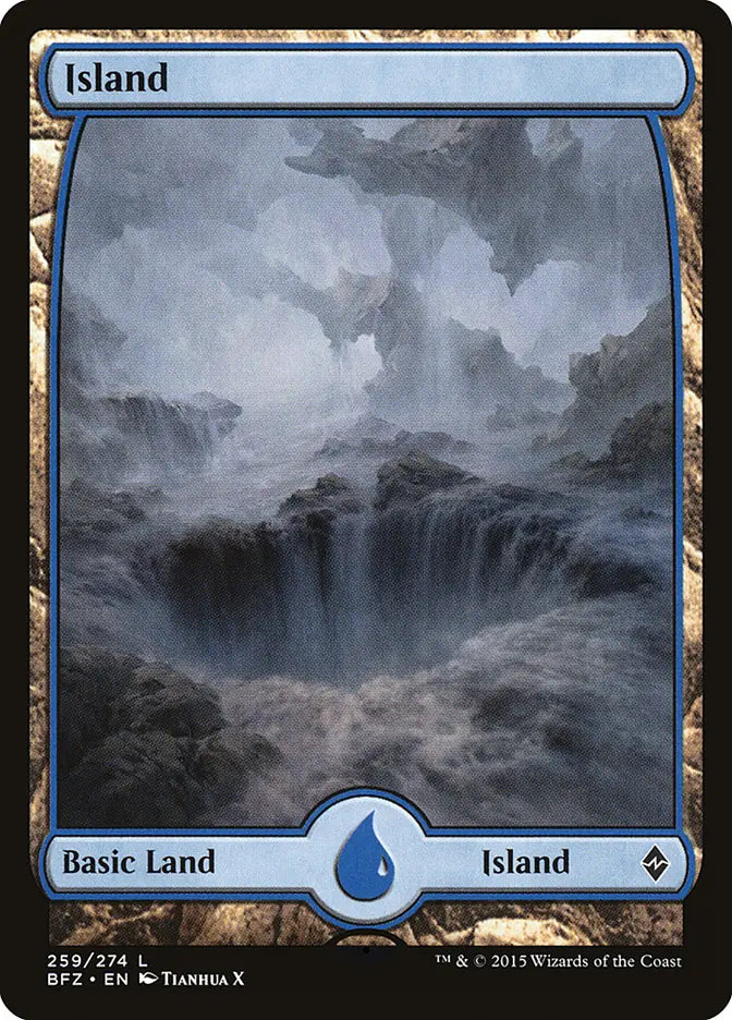 Island (259) Full Art Battle for Zendikar