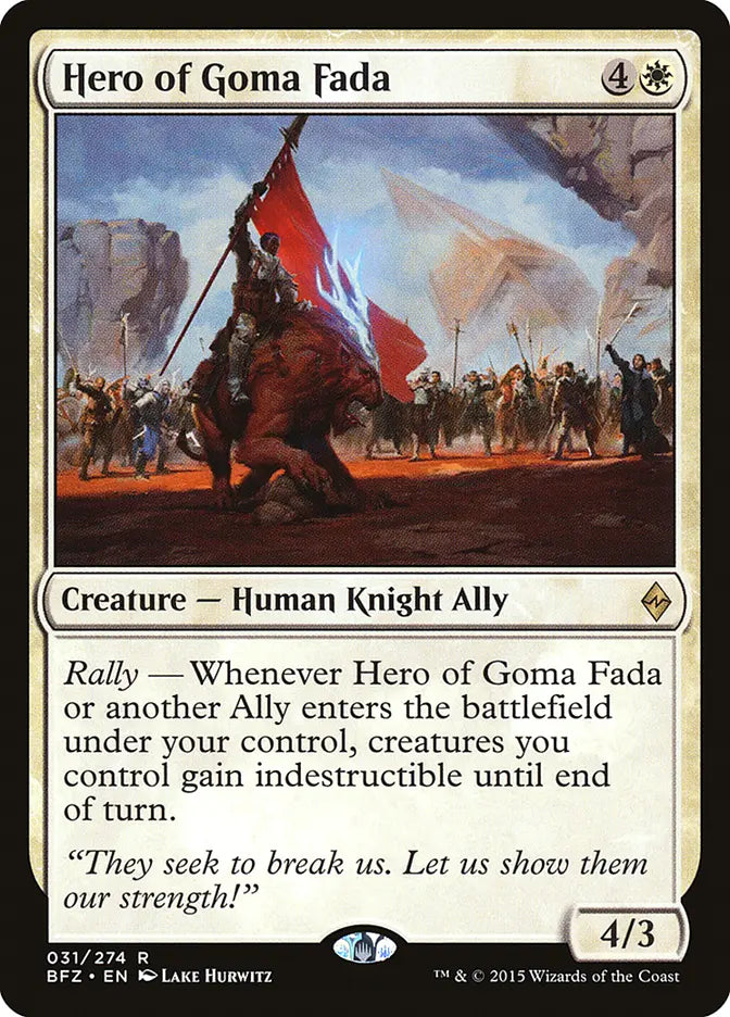 Hero of Goma Fada Battle for Zendikar