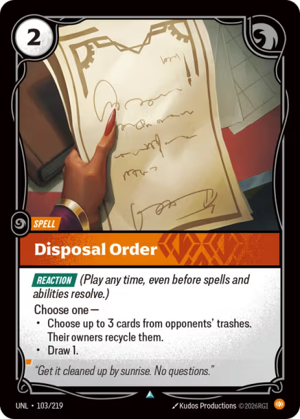 Disposal Order FOIL Unleashed