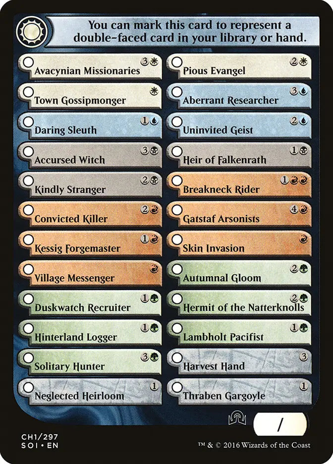 Shadows Over Innistrad Checklist 1 Shadow Over Innistrad