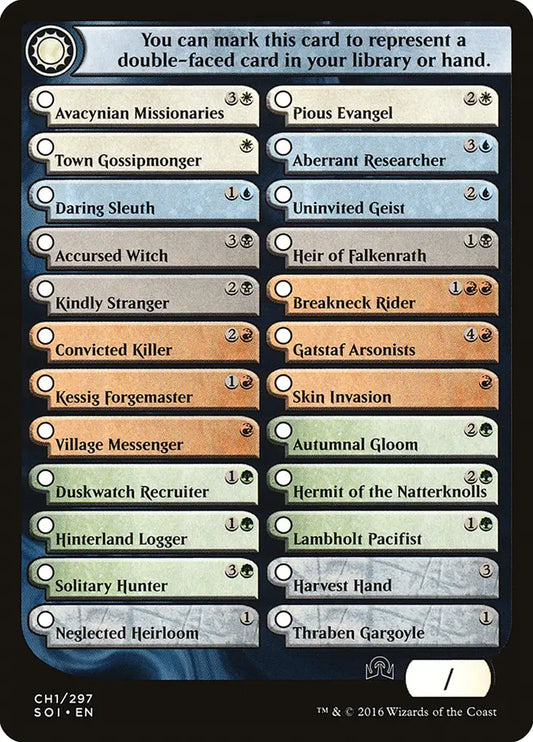 Shadows Over Innistrad Checklist 1 Shadow Over Innistrad