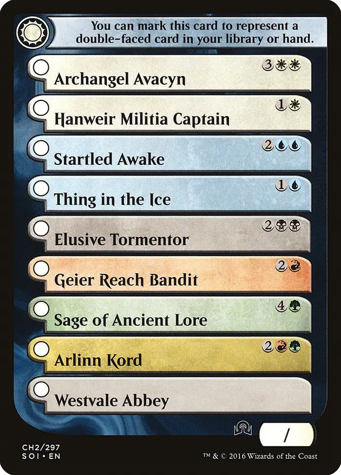 Checklist 2 Token Shadow Over Innistrad